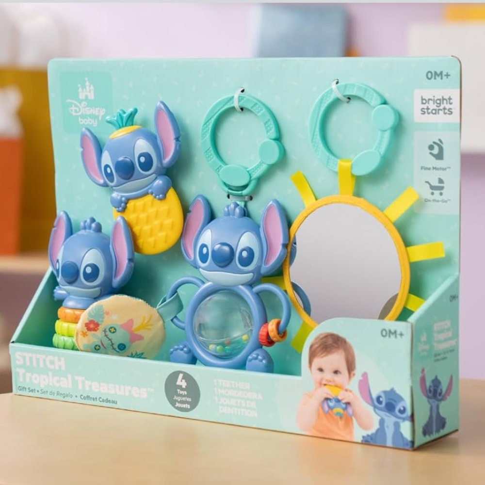 Disney Baby Bright Starts Stitch Tropical Treasures Gift Set